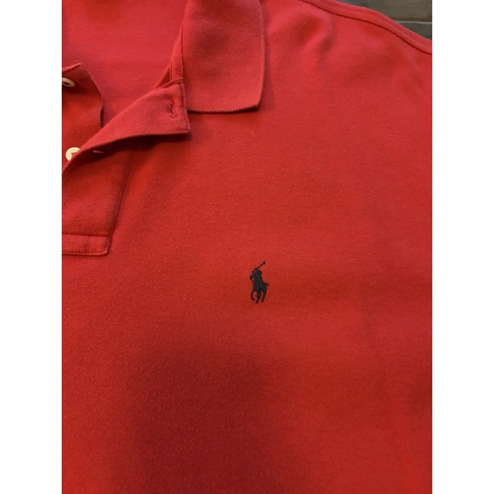 Polo Ralph Lauren Mens‎ XL Red Short Sleeve Cotton Pique Pony Logo Polo Shirt